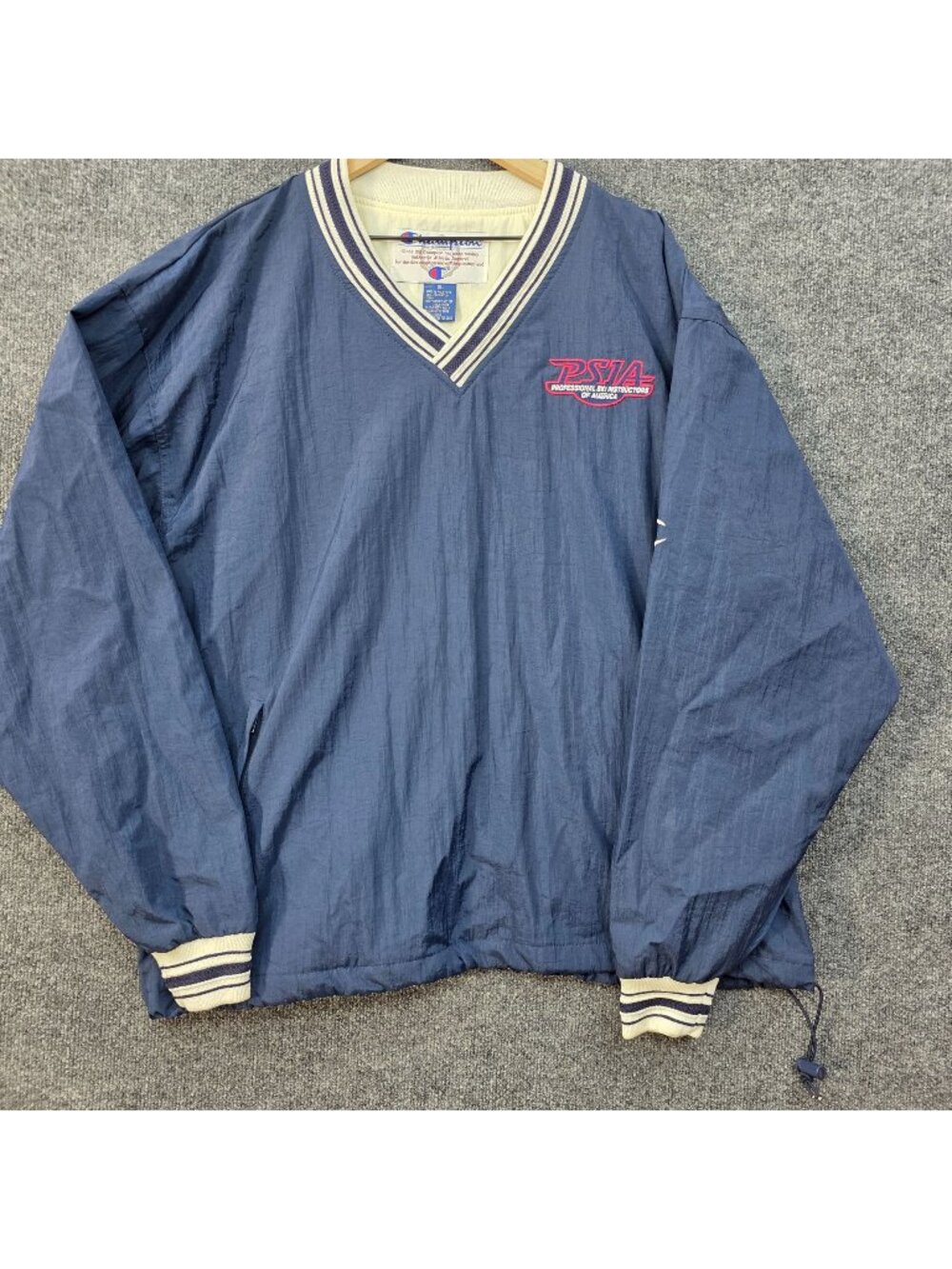 Vintage 90s Champion Psia Ski Pullover Jacket XL Navy Windbreaker Sporty Retro